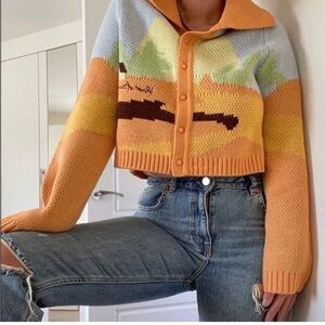 House of Sunny Daybreak Cropped Cardi in Orange (SW1)